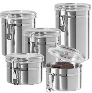 Oggi 5 piece Stainless Steel Canister Set 9325