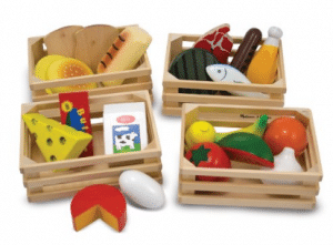 Melissa & Doug Food Groups - 21 Hand-Painted Wooden Pieces and 4 Crates