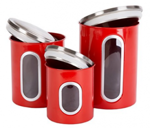 Thrich Airtight Multi-purpose Kitchen Canisters with Fingerprint Resistance Stainless Steel Lid
