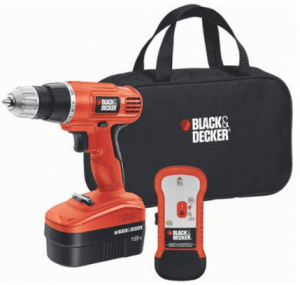 Black & Decker GCO18SFB 18-Volt NiCad 3/8-Inch Cordless Drill/Driver with Storage Bag and Stud Sensor