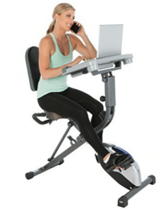 Exerpeutic WORKFIT 1000 Desk Station Folding Semi-Recumbent Exercise Bike