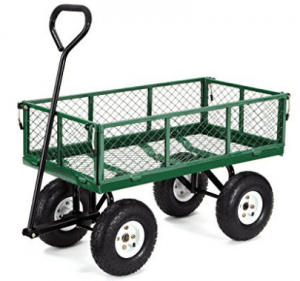 Gorilla Carts Steel Garden Cart with Removable Sides with a Capacity of 400 lb, Green