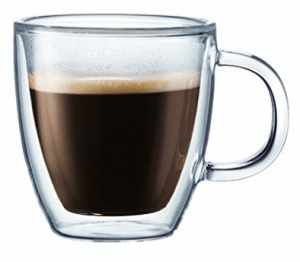 Bodum BISTRO Coffee Mug, Double-Wall Insulated Glass Espresso Mugs