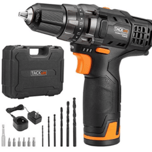 Tacklife 12V Lithium-Ion Cordless Drill/Driver Set - PCD01B 3/8-inch All-Metal Chuck 2-Speed Max Torque 239 In-lbs 19+1 Position with LED
