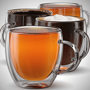 Anchor & Mill Double Walled Insulated Glass Coffee Mugs or Tea Cups for Espresso