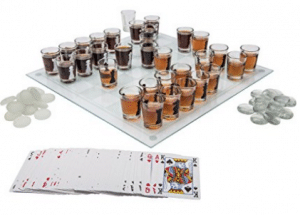 Maxam SPCHESS2 3-in-1 Shot Glass Chess Set