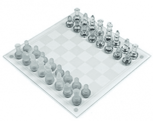 Deluxe Solid Glass Chess Set - Inlcudes Bonus Deck of Cards!