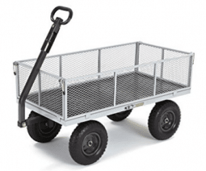 Gorilla Carts Heavy-Duty Steel Utility Cart with Removable Sides with a Capacity of 1000 lb, Gray