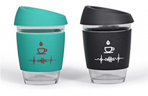 Sbk Double Walled Insulated Reusable Glass Coffee Mugs