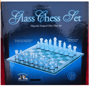 Excalibur Glass Chess Set Eight 11 X 11"