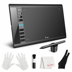 UGEE M708 Graphics Tablet, 10 x 6 inch Large Active Area Drawing Tablet with 8 Hot Keys