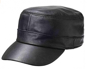 Casual Outfitters Solid Genuine Lambskin Leather Cap