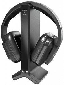 RIF6 Wireless TV Headphones 2.0 Over Ear Cordless Headphone with RF Transmitter 