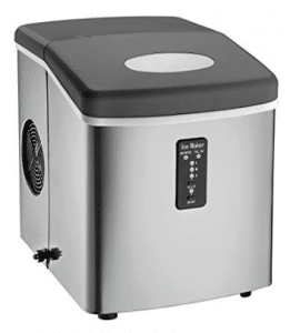 Igloo ICE103 Counter Top Ice Maker with Over-Sized Ice Bucket, Stainless Steel
