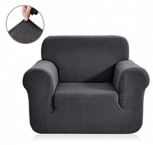 Chunyi Jacquard Sofa Covers 1-Piece Polyester Spandex Fabric Slipcover (Chair, Gray)