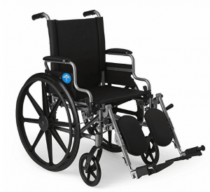 Medline Lightweight and User-Friendly Wheelchair with Flip-Back
