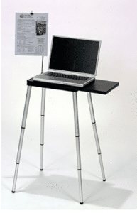 Tabletote Black Portable Compact Lightweight Adjustable Height Laptop Notebook Computer Stand Table