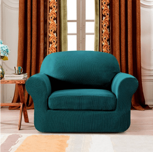 Subrtex 2-Piece Spandex Stretch Sofa Slipcover (Chair, Blue)