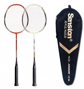 Senston 2 Player Badminton Racquets Set Double Rackets Carbon Shaft Racquets Set- 1