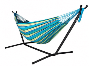 Lazy Daze Hammocks Double Hammock with Space Saving Steel Stand Includes Portable