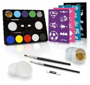 Create A Face Painting Set + Stencils (Black Tie Edition, 47-Piece) 