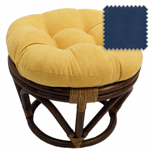 8-Inch Bali Rattan Papasan Footstool with Cushion