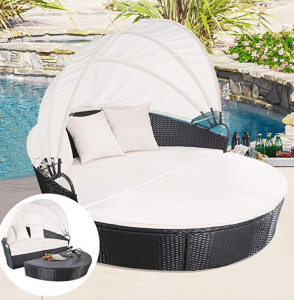 TANGKULA Patio Furniture Outdoor Papasan Chairs with Cushions