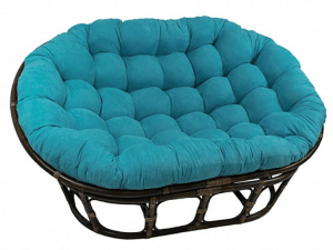 Blazing Needles Solid Microsuede Double Papasan Chair Cushion