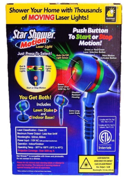 Star Shower As Seen on TV Motion Laser Lights Star Projector