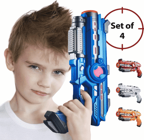 dynasty toys laser tag set toys and carrying case for kids multiplayer 4 pack