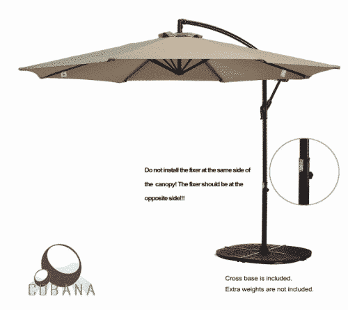 COBANA 10 Ft Patio Umbrella Offset Hanging Umbrella Outdoor Market Umbrella Garden Umbrella