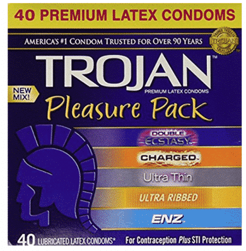 Trojan Pleasure Pack Premium Lubricated Latex Condoms