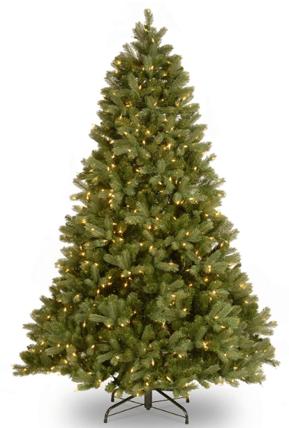 National Tree 6.5 Foot"Feel-Real" Downswept Douglas Fir Tree with 650 Clear Lights