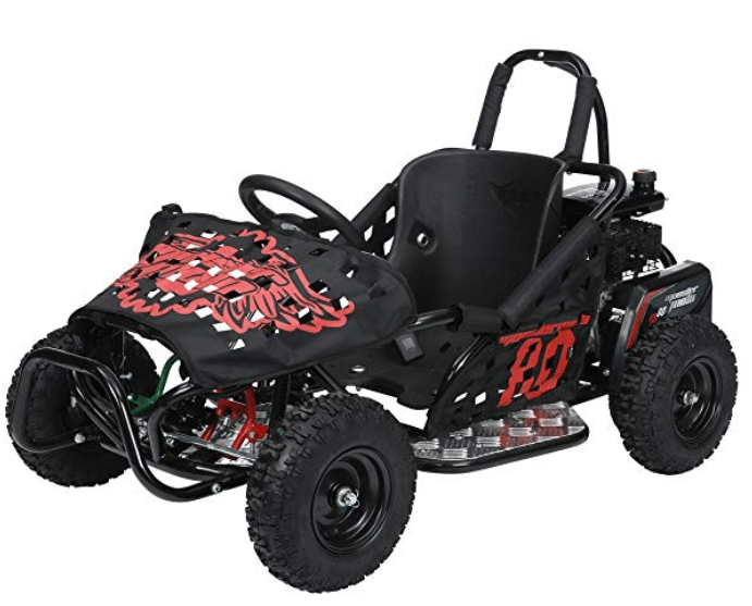 Monster Moto MM-K80-BR Black Frame with Red Graphics Go Kart