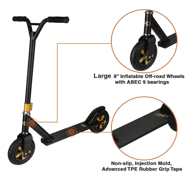 Xspec Freestyle Aluminum Kick Pro Dirt Scooter