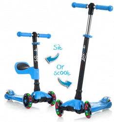 LaScoota 2-in-1 Kick Scooter with Removable Seat great for kids & toddlers Girls or boys