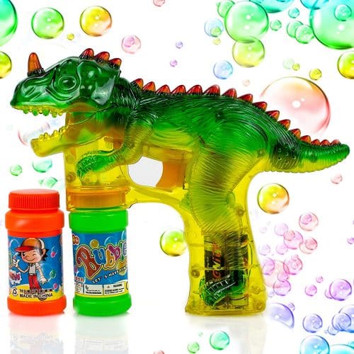 Toysery Dinosaur Bubble Shooter Gun Light Up Bubbles Blower