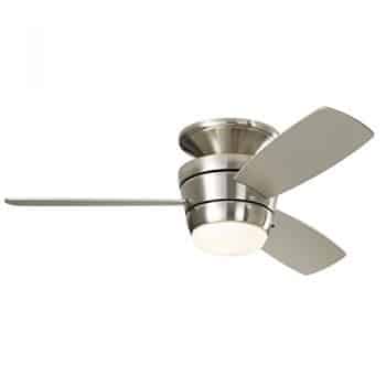 Harbor Breeze Mazon 44-in Brushed Nickel Flush Mount Indoor Ceiling Fan