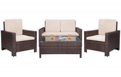 Patio Furniture Sets Clearance 4 PC Wicker Outdoor Sofa Set