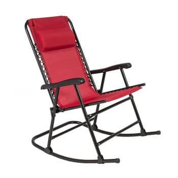 Best Choice Products Folding Rocking Chair Foldable Rocker Outdoor Patio Furniture Red