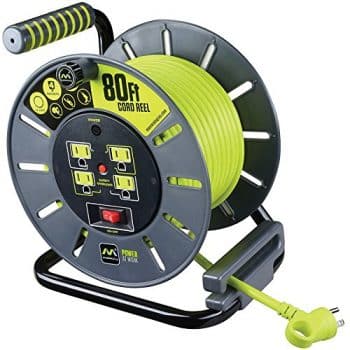 Masterplug 80ft Heavy Duty Extension Cord Open Reel with 4 120V