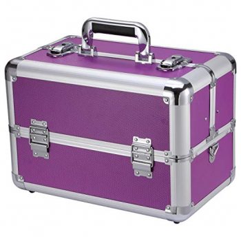 Ollieroo Makeup Train Case Professional 14" Large Make Up Artist Organizer Kit Shoulder Bag