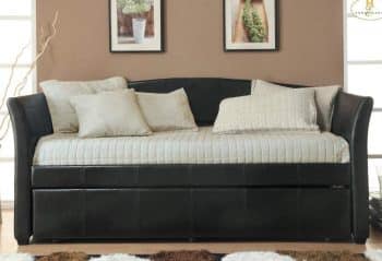 Homelegance Meyer Faux Leather Upholstered Trundle Daybed