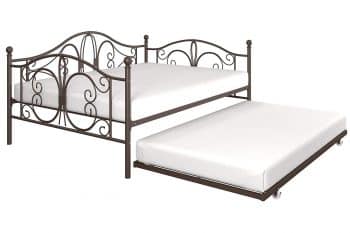 DHP Bombay Full-Size Metal Daybed Frame with Twin-Size Trundle Bed Frame