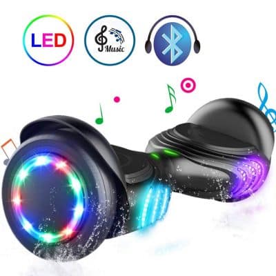 TOMOLOO Hoverboard with Bluetooth and LED Lights Two-Wheel Self Balancing Scooter