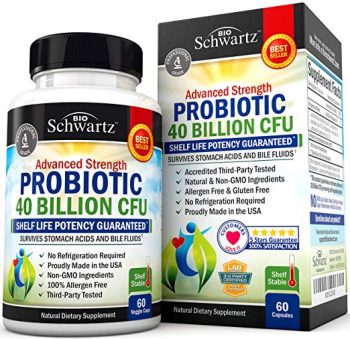 Probiotic 40 Billion CFU. Guaranteed Potency Until Expiration