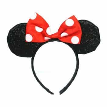 Red Minnie Mouse Sparkled Ears Headband Costume Accessory