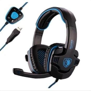 Sades Stereo 7.1 Surround Pro USB Gaming Headset with Mic Headband Headphone