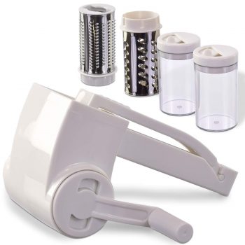 Vivaant Profesional-Grade Rotary Grater 2 Stainless Steel Drums