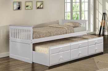 Merax Captain’s Platform Storage Bed with Trundle Bed and Drawers